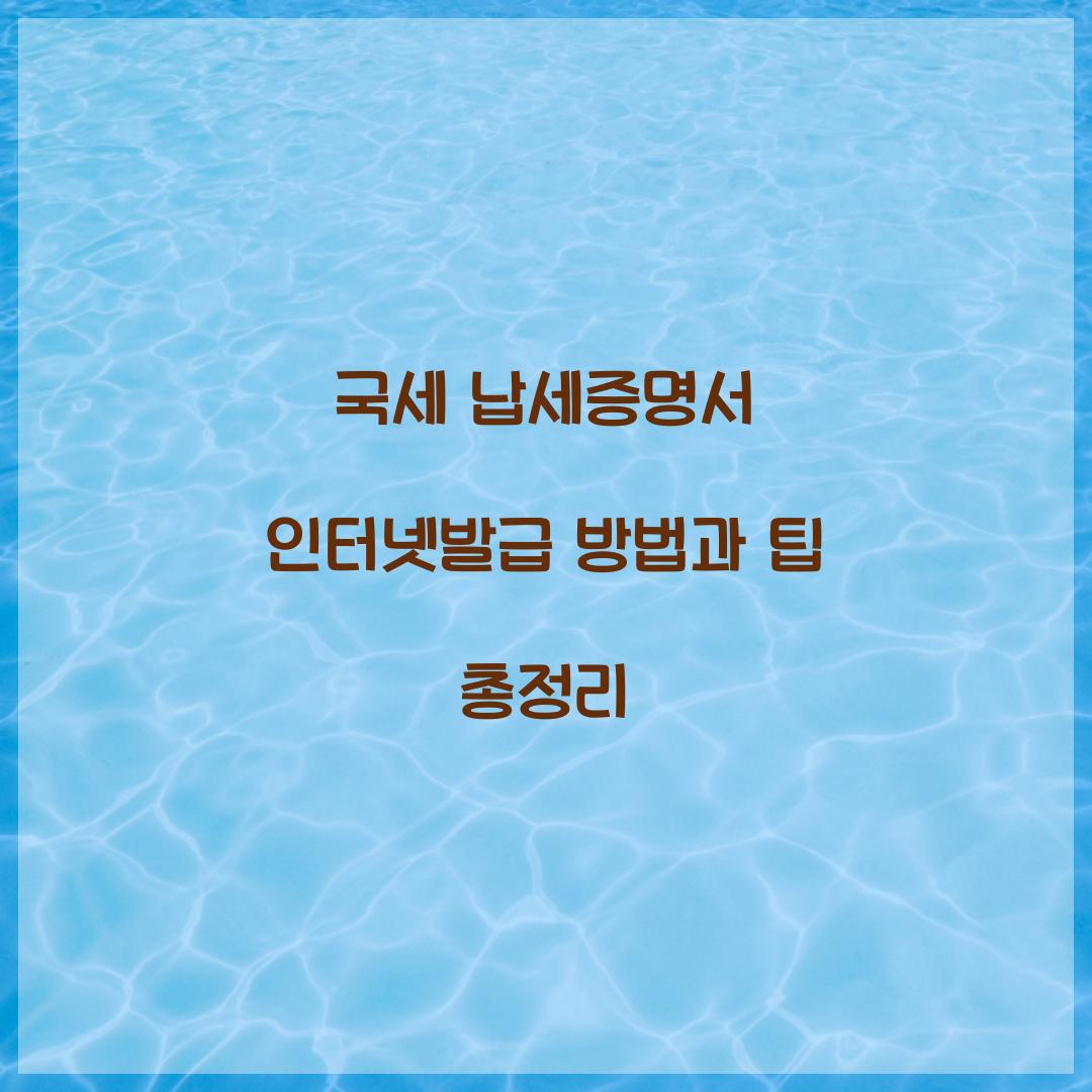 국세 납세증명서 인터넷발급