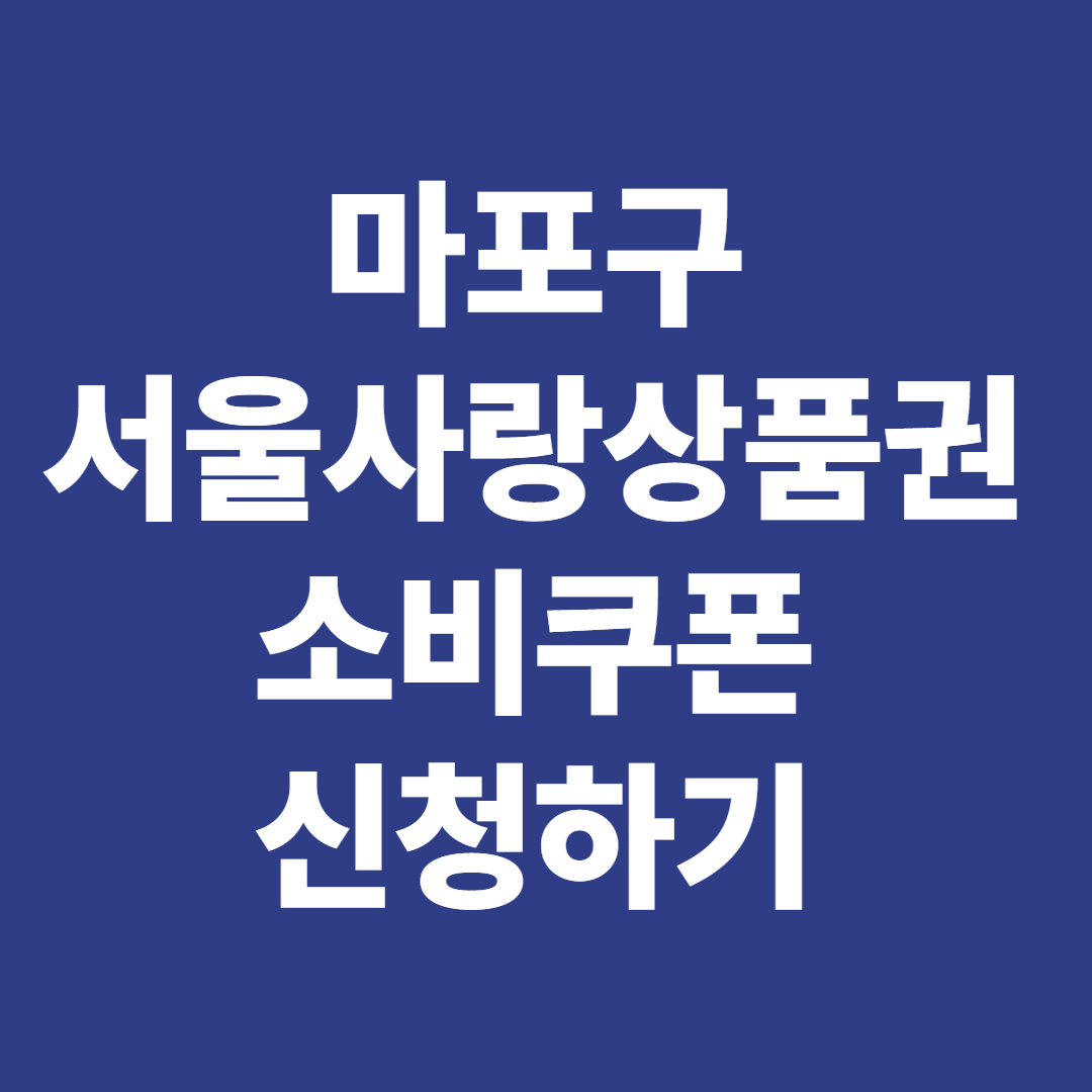 2025 마포구 서울사랑상품권 소비쿠폰 신청 방법 및 사용처 안내
