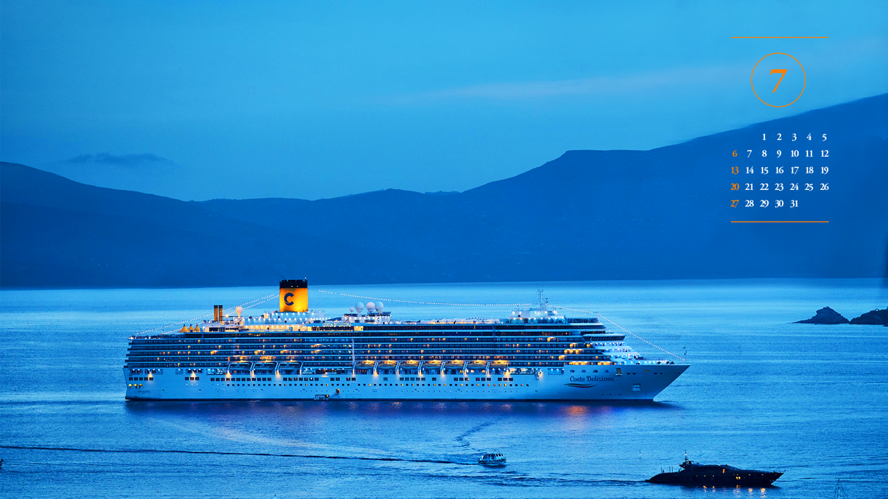 14 저녁 무렵 크루즈선 A - 2025년7월 노트북배경화면
