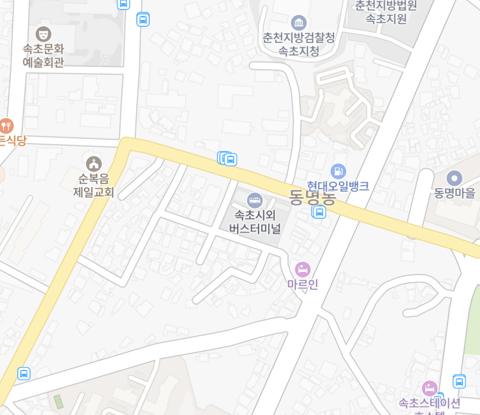 속초시외버스터미널 위치-지도