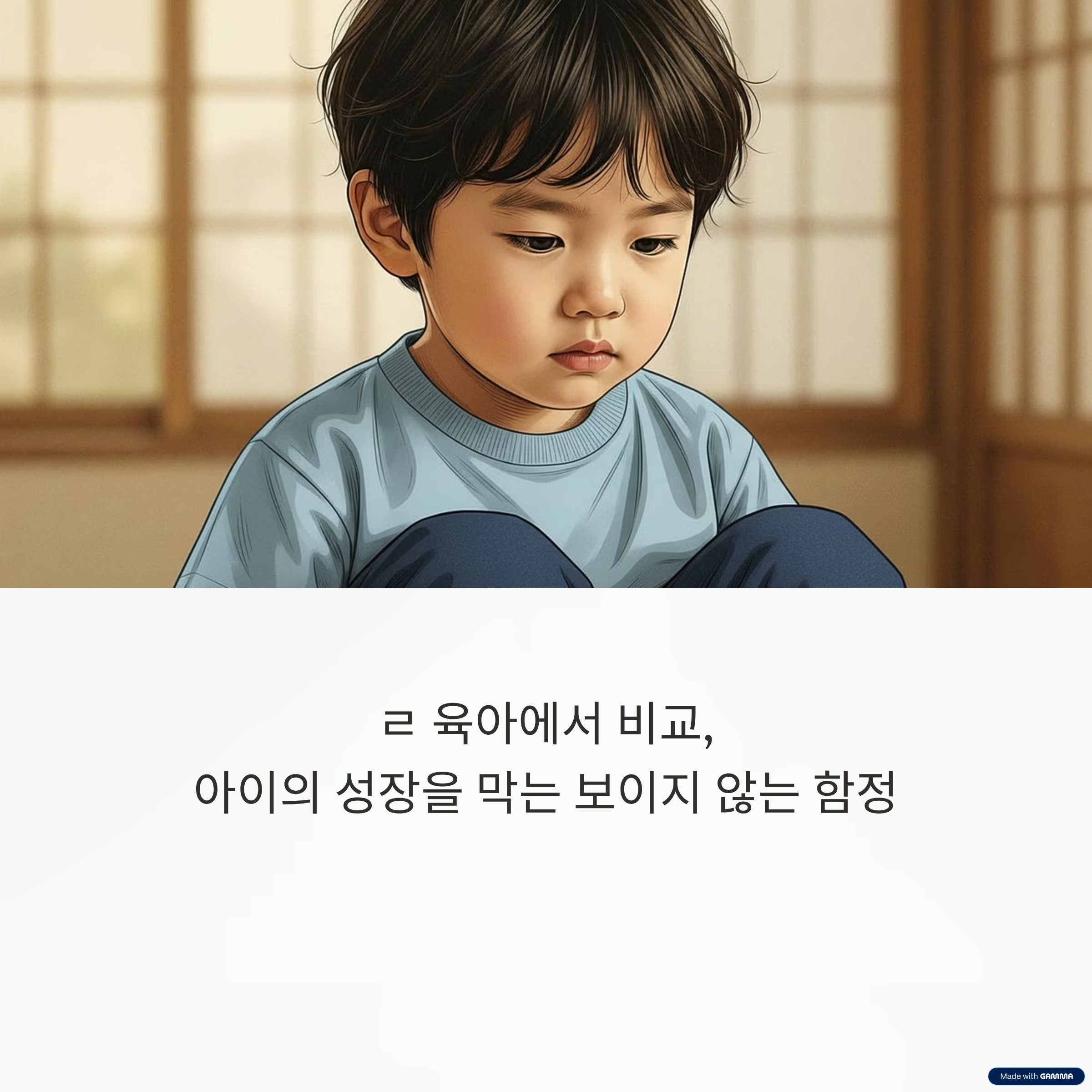 육아에서 비교가 위험한 이유