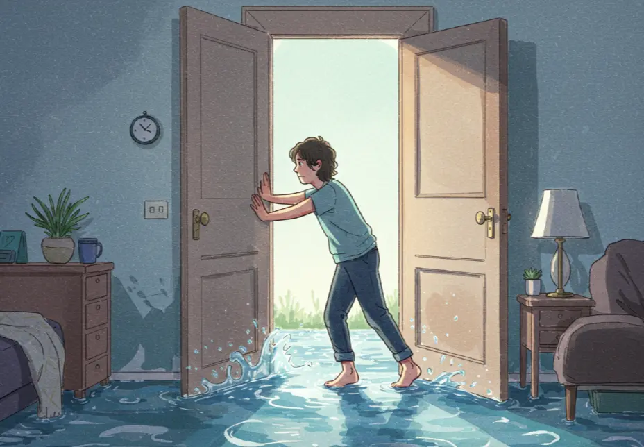 방에 물이 차서 밀어내는 꿈 해몽