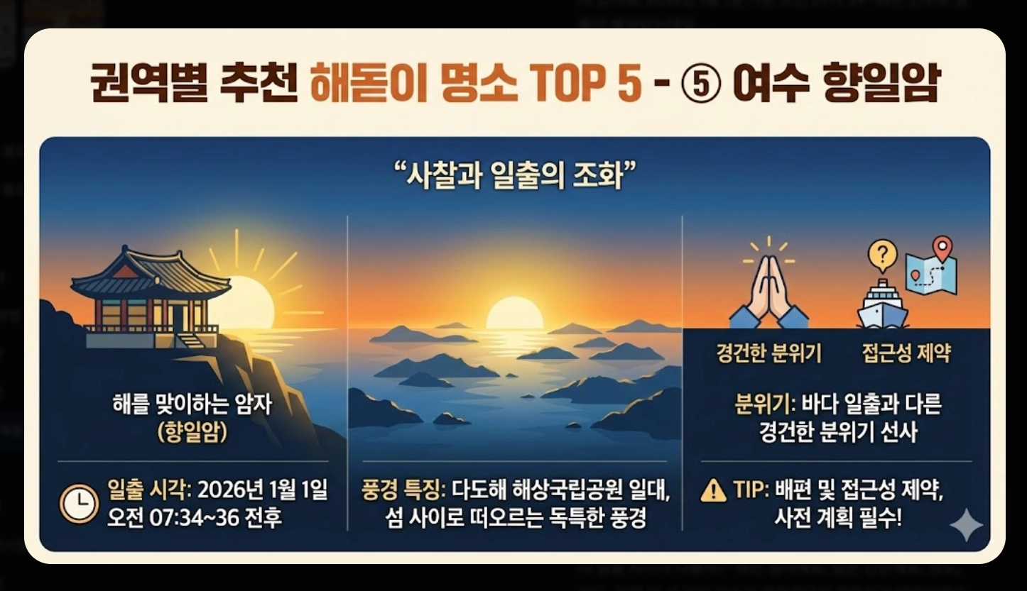 2026년 1월 1일 해돋이 시간 전국 총정리