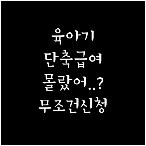 육아기 근로시간 단축 급여 자격 요건..