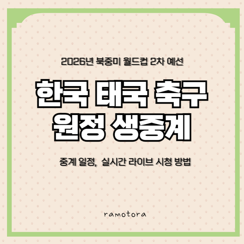 한국 태국 축구 원정 생중계