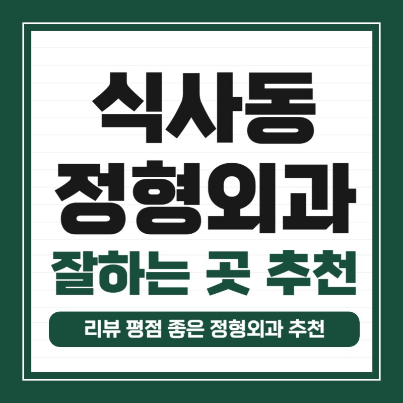 고양시 식사동 정형외과 유명하고 잘하는 곳 추천 TOP 5