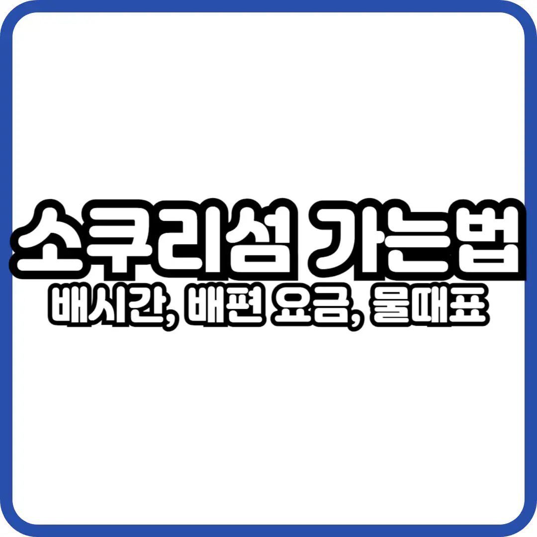 소쿠리섬 가는 방법 배시간