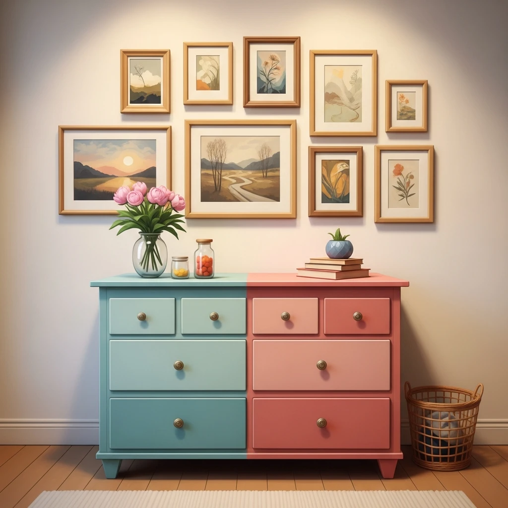 투톤 서랍장 배치