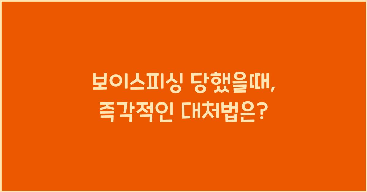 보이스피싱 당했을때