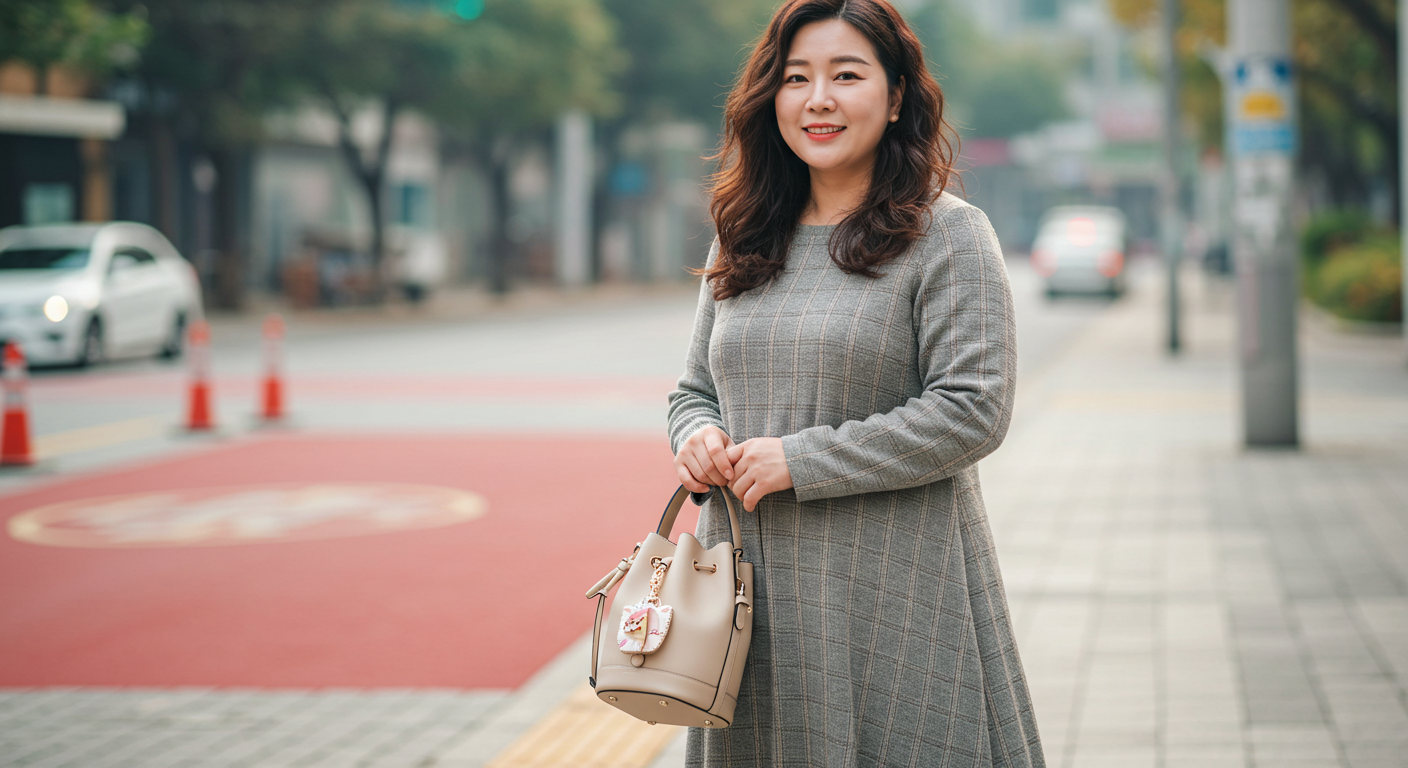 중년여성 체형 커버 코디