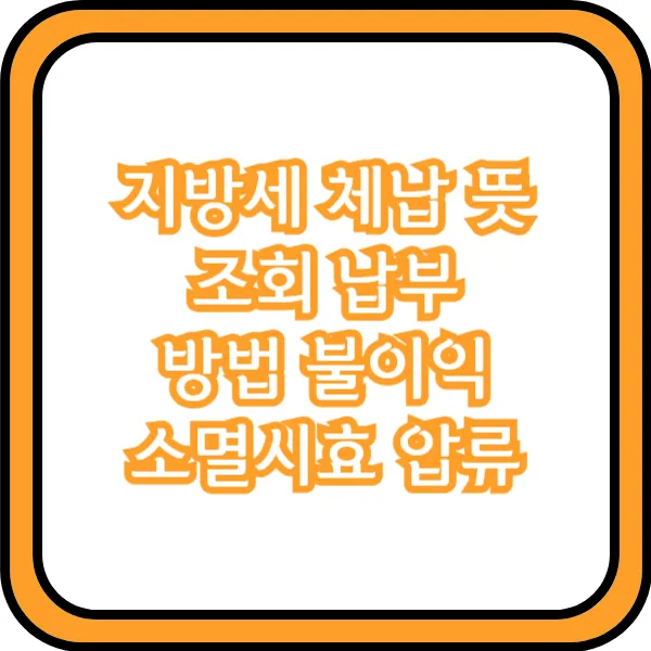 지방세 체납 불이익 압류