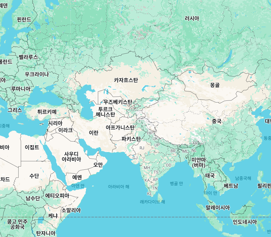 중앙아시아-지도보기