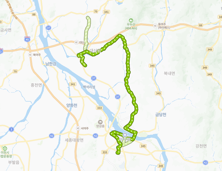 여주-971-3번-버스-노선-지도