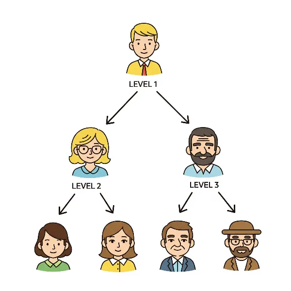 바이너리 시스템 (두 줄 마케팅) 🤝: 복잡하지 않아요! 오직 좌우 두 그룹만 키우는 단순한 구조, 스폰서와의 협력을 통해 시너지를 내고, 무한 단계 누적으로 PV가 쌓인다는 점
바이너리 시스템