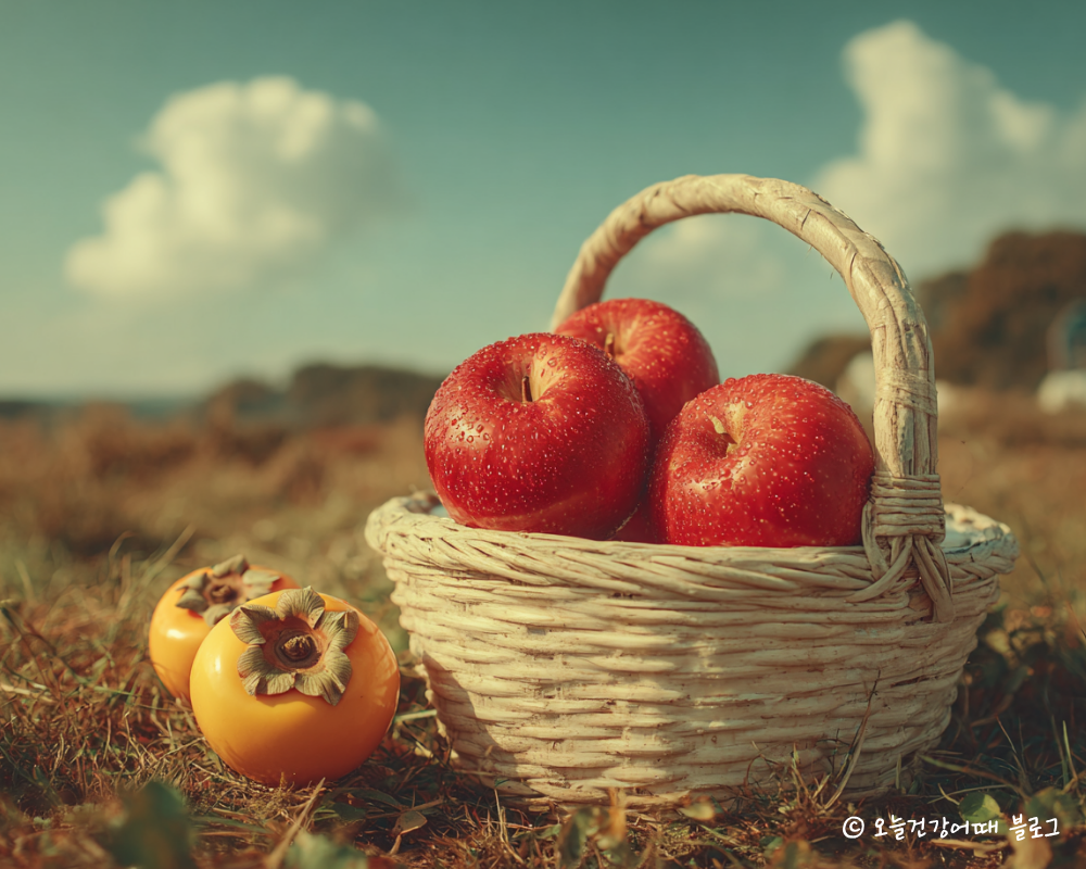 가을과일, 사과, 감, 비타민C음식, 가을제철음식, 면역력강화