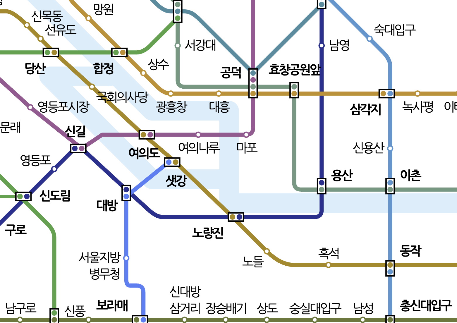 서울지하철노선도 크게 보기 - 9호선 보기