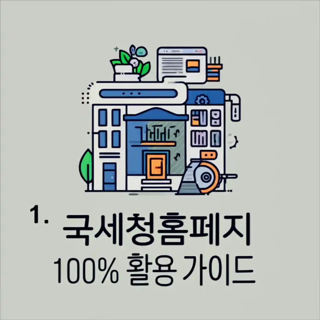 홈택스 국세청홈페이지 메인 화면입니다. 100% 활용 가이드에서 주요 기능들을 설명합니다.