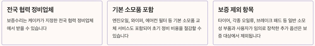 케이카 워런티 지원내용정리