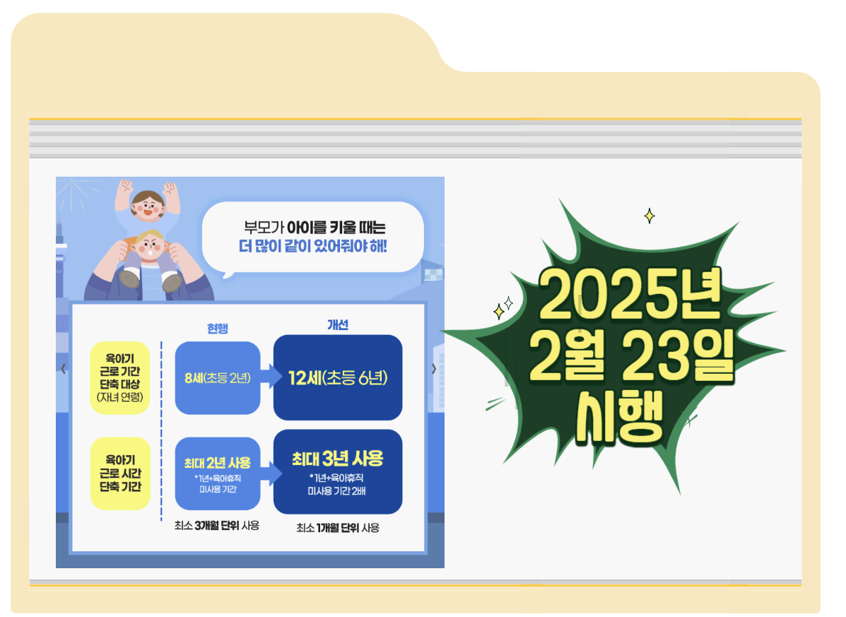 육아기 단축근무, 가장 오래 사용할 수 있는 기간은?