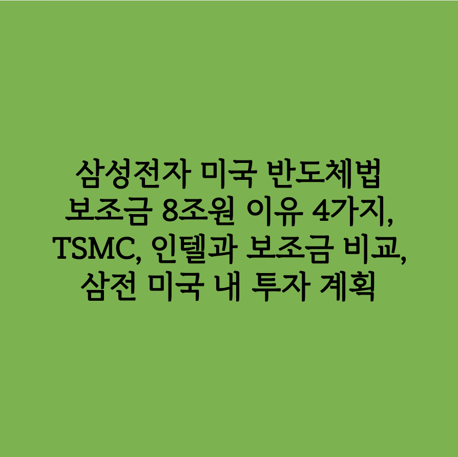 삼성전자 미국 반도체법 보조금 8조원