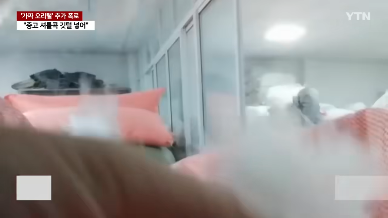 중국산 패딩 충격 진실 가짜 오리털 제조 영상 중고 셔틀콕