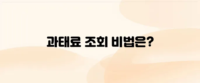 주정차 위반 과태료 조회 및 납부 방법