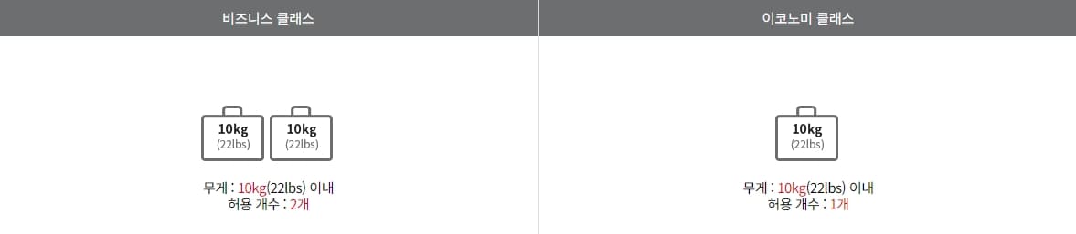 휴대수하물 안내