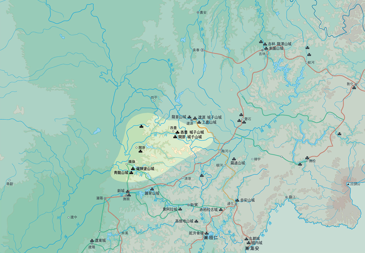 요하 중류 일대 위치도