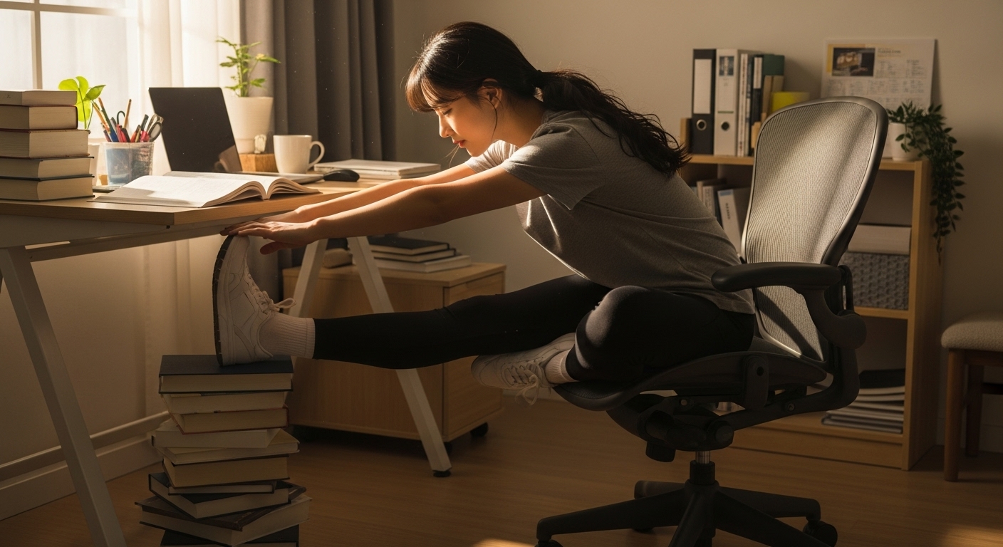 책상에 오래 앉아 있을 때 자세 교정법
