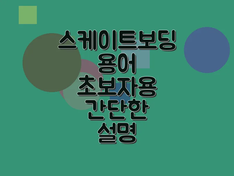 스케이트보딩 용어 초보자용 간단한 설명