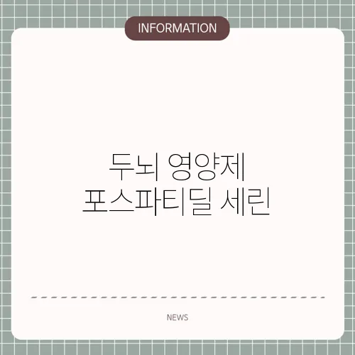 두뇌 영양제 포스파티딜 세린