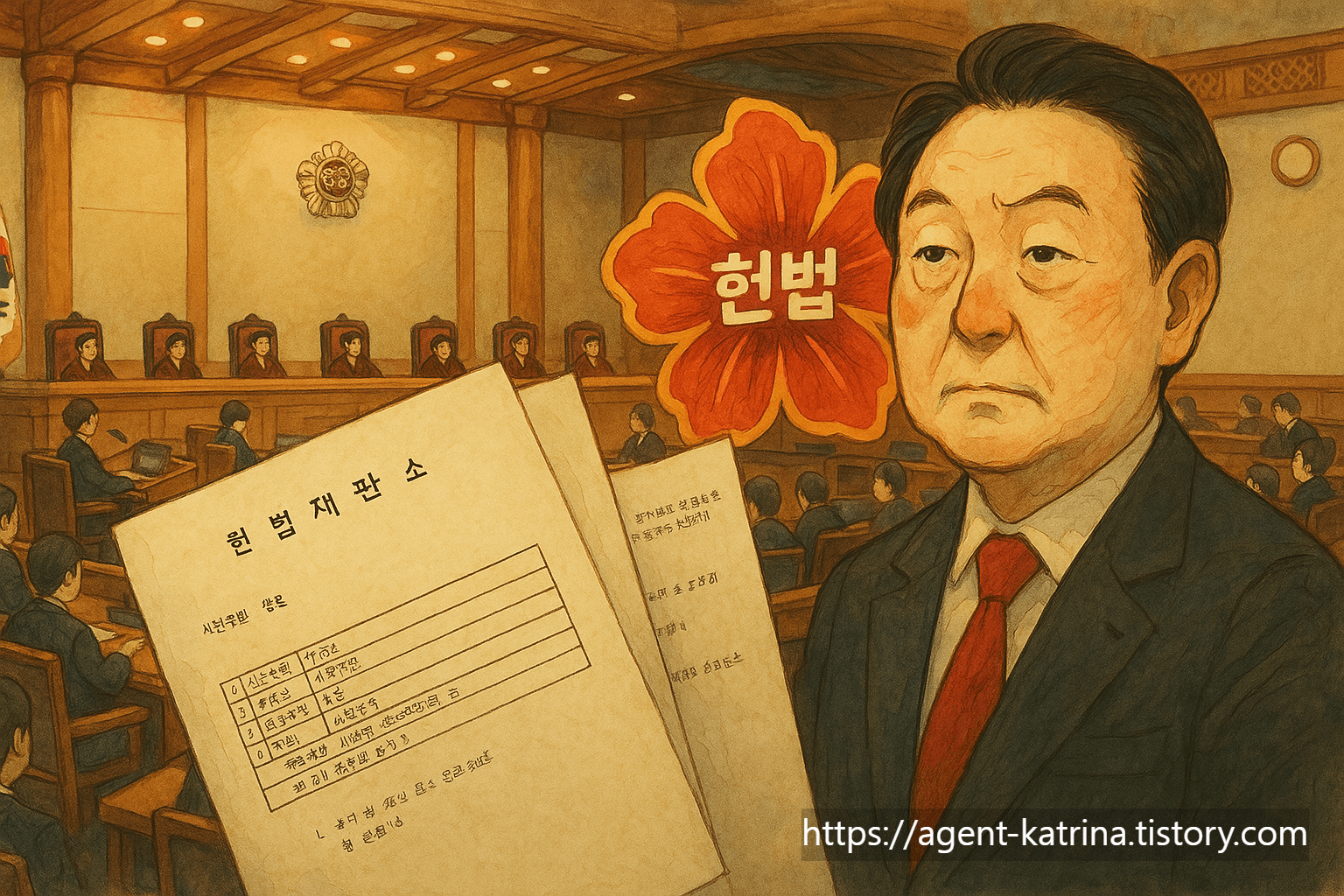 ChatGPT 지브리풍으로 그려본 윤석열 헌법재판소