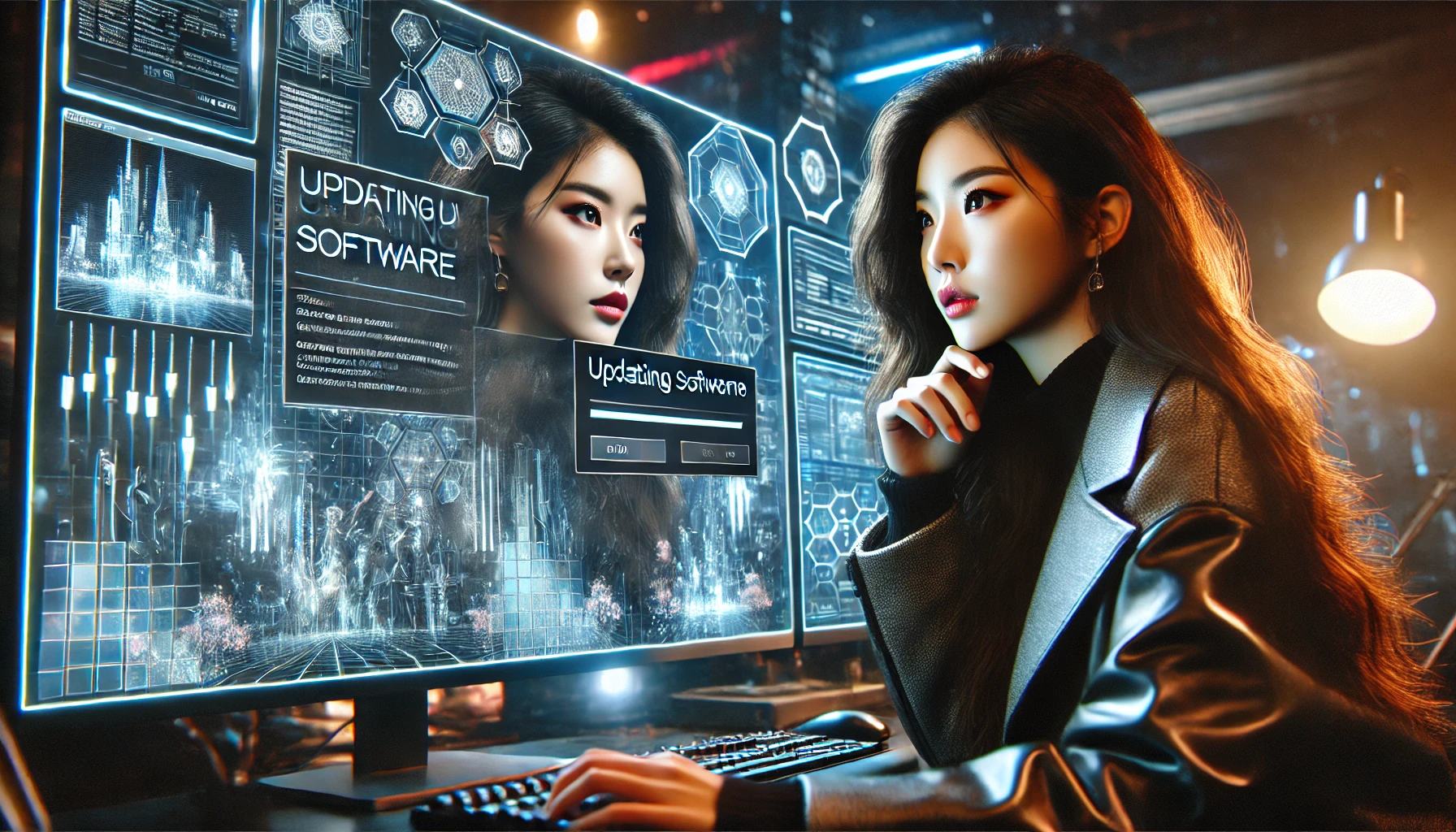 그래픽 드라이버 다운로드 받는 여자