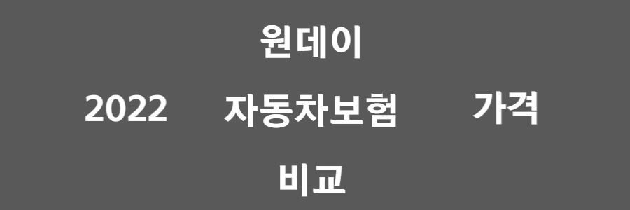 원데이 자동차보험 비교