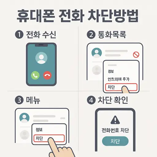 휴대폰 전화 차단방법