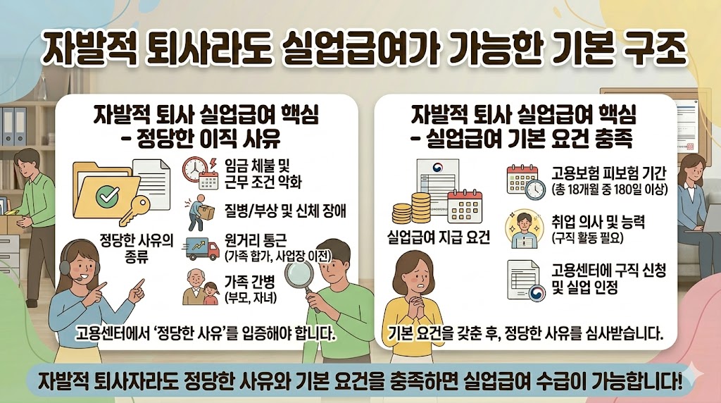 자발적 퇴사라도 실업급여가 가능한 기본 구조