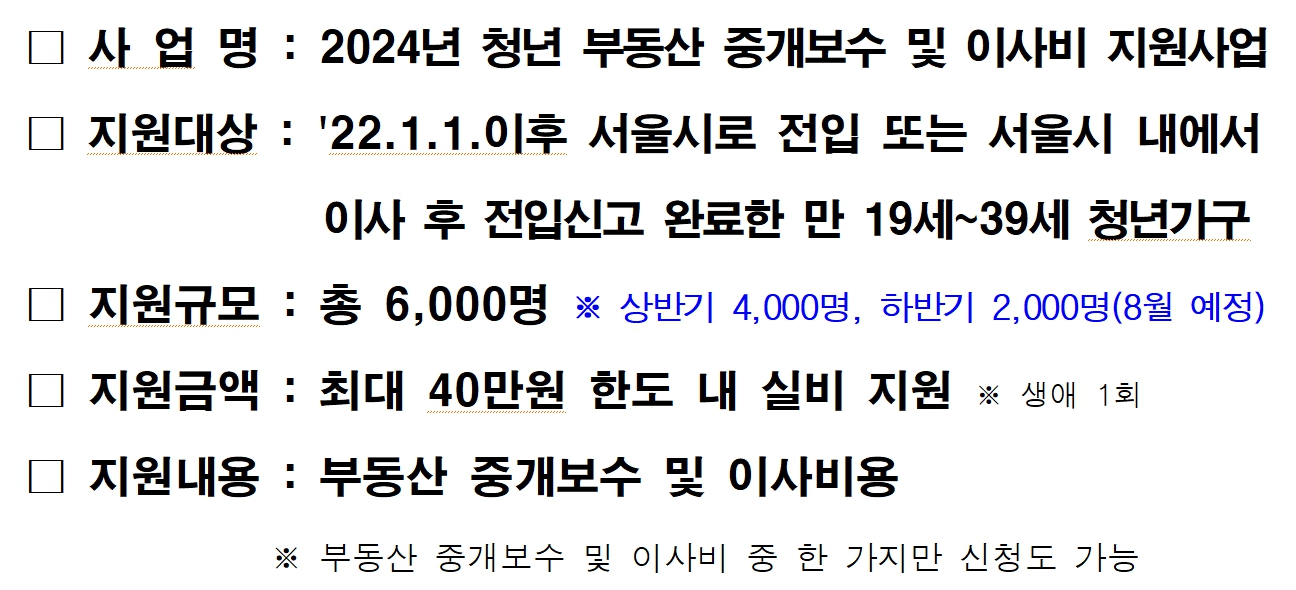 청년 부동산 중개보수 이사지원