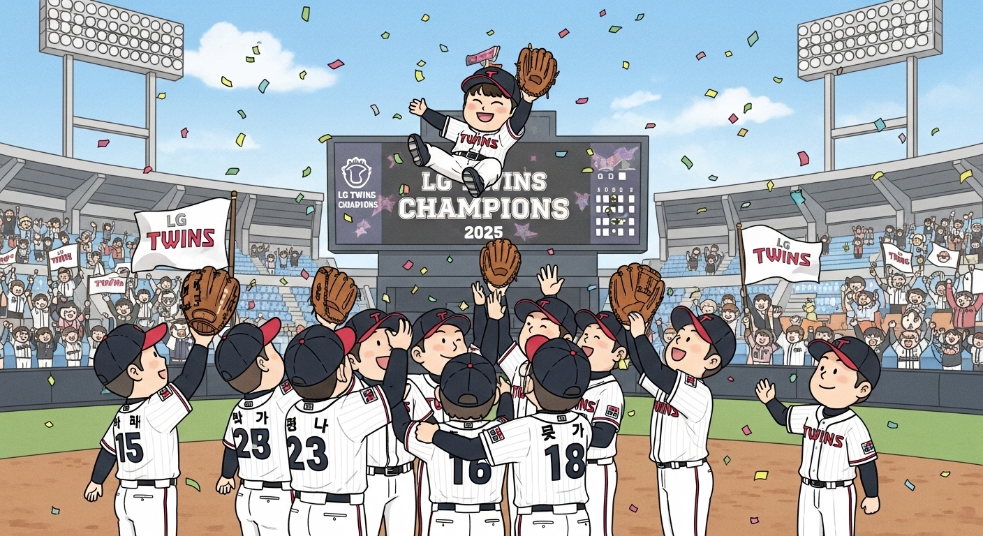 LG트윈스 우승장면 일러스트