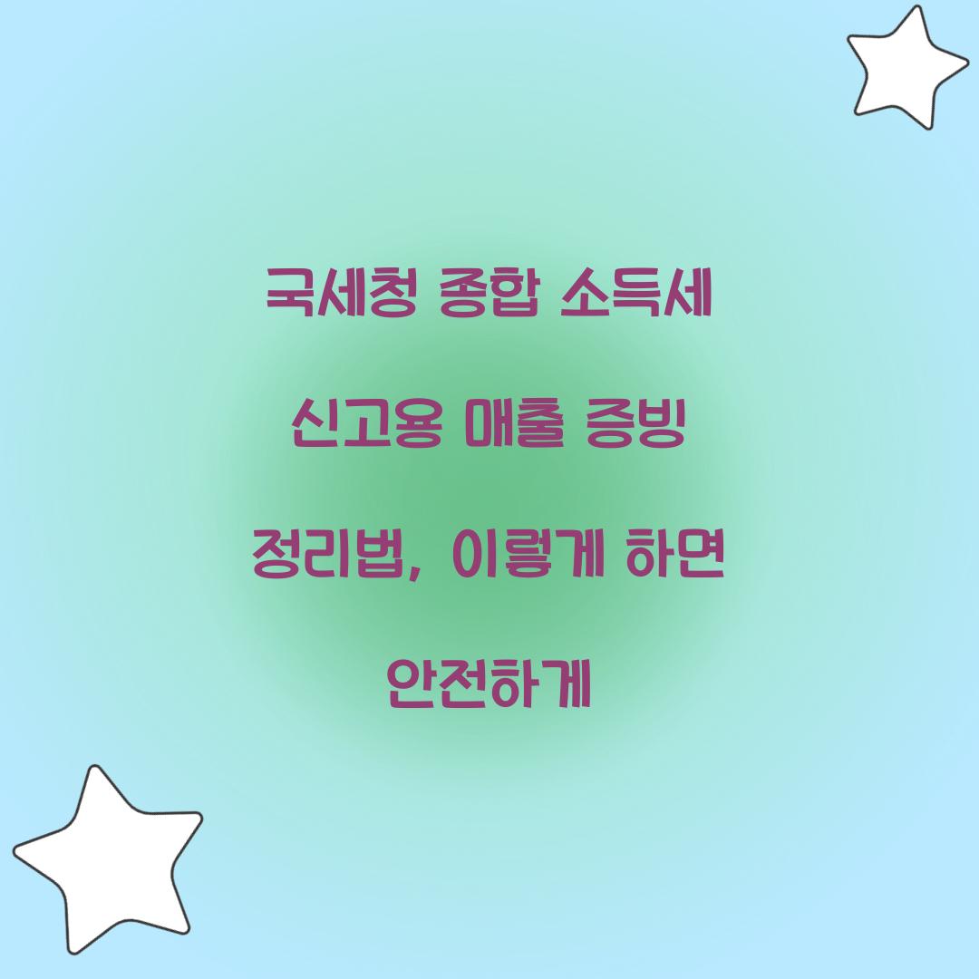 국세청 종합 소득세 신고용 매출 증빙 정리법