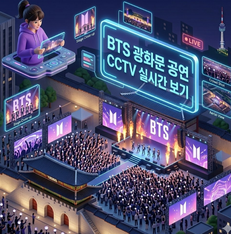 광화문 CCTV 영상 통해 BTS 공연 현장 실시간 분위기 느껴보기