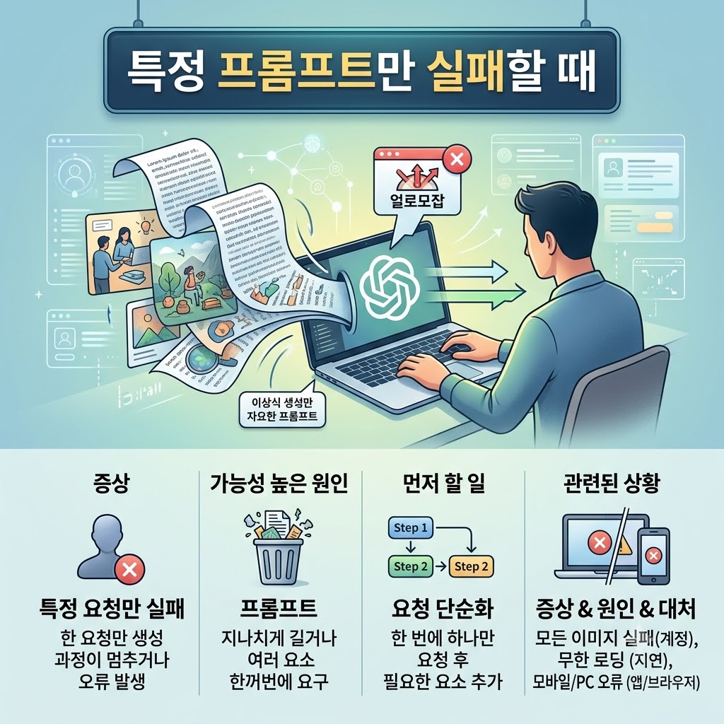 ChatGPT 특정 프롬프트 이미지 생성 실패 해결 방법