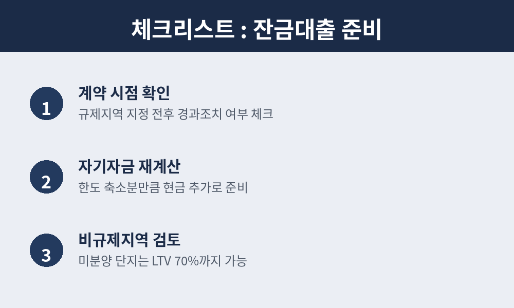 잔금대출 준비 체크리스트