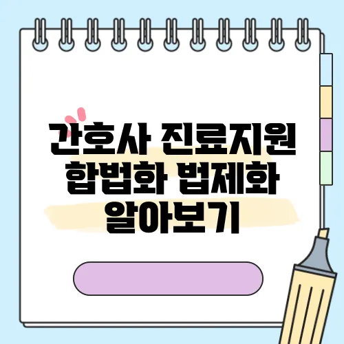 간호사 진료지원 합법화 법제화 알아보기