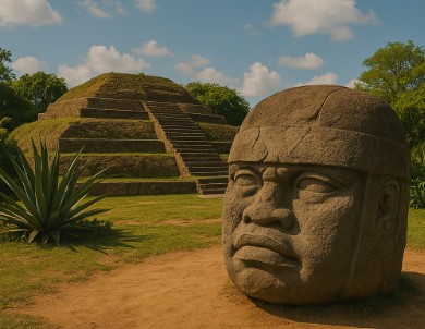 올멕 문명을 상징하는 거대한 석상