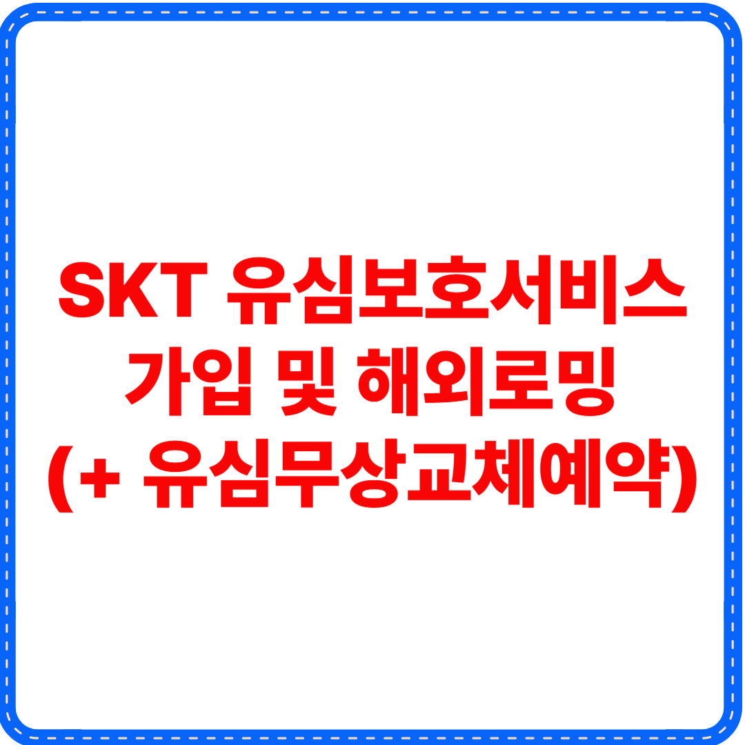 skt유심보호서비스 가입 및 해외로밍(+유심무상교체예약)