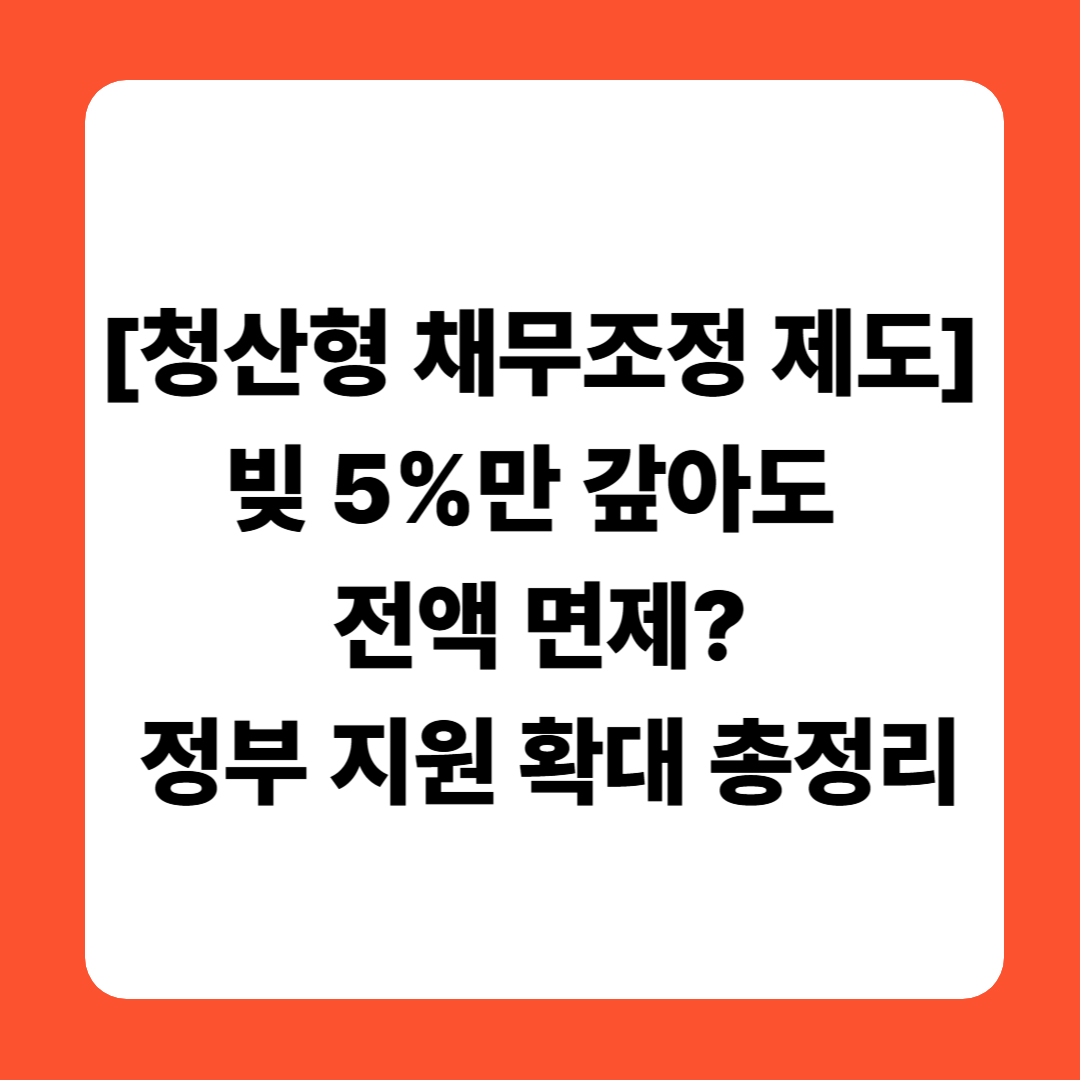 [청산형 채무조정 제도] 빚 5%만 갚아도 전액 면제? 정부 지원 확대 총정리