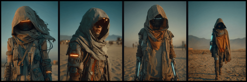 post-apocalyptic survival fashion 세계관 실전 예시 이미지_Midjourney