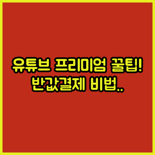 복잡한 해외 결제 없이 유튜브 프리미..