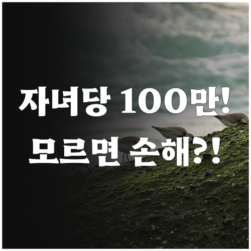 자녀 1인당 최대 100만 원 자녀장..
