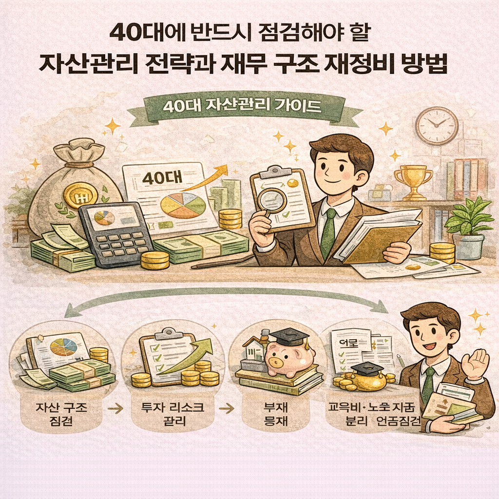 40대 자산관리 가이드 인포그래픽